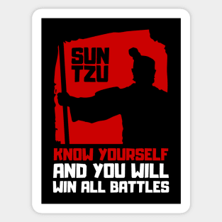 SUN TZU - 'know yourself and you will win all battles' QUOTE Sticker